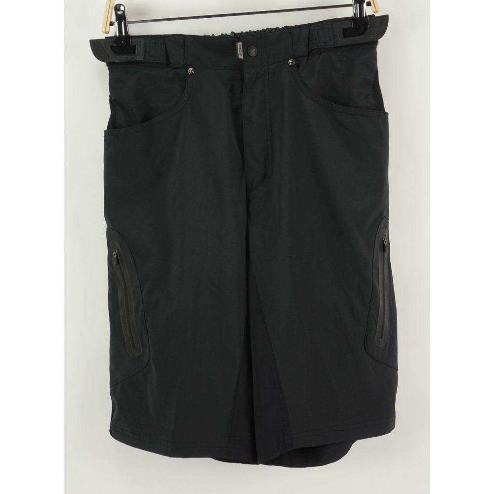 Zoic Mens Small x 12" Adjustable Black Zip Cargo Linerless Padless Cycling Short